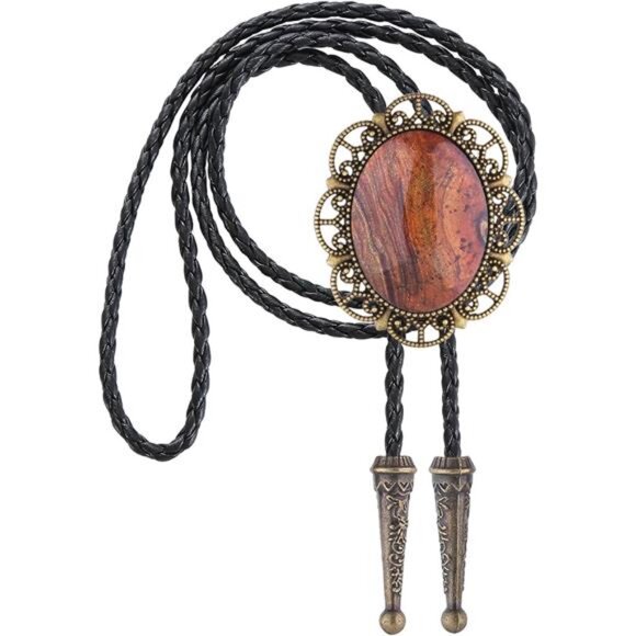 Bolo Tie Leather Necktie, 06 - Picture 1 of 7